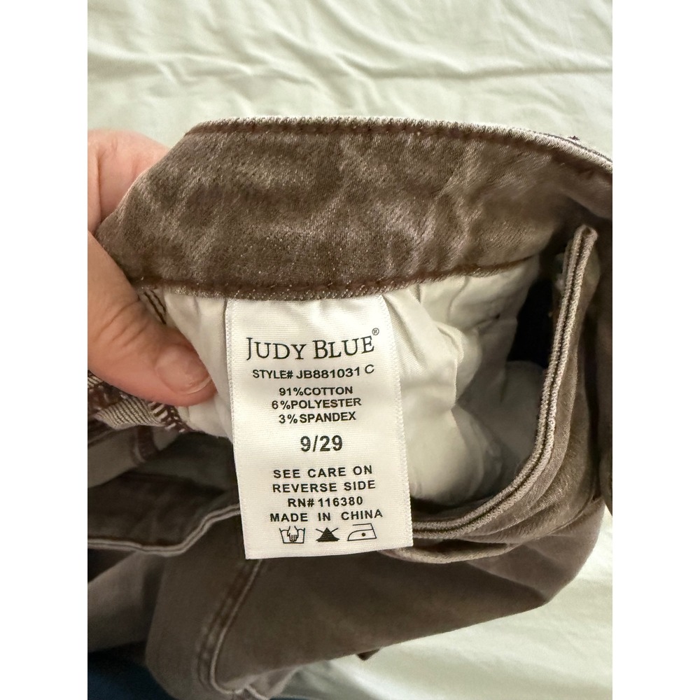 Judy Blue Retro Wide Leg Jeans High Rise Stretch‎ Taupe Garment Dye 9/29 - Picture 7 of 8